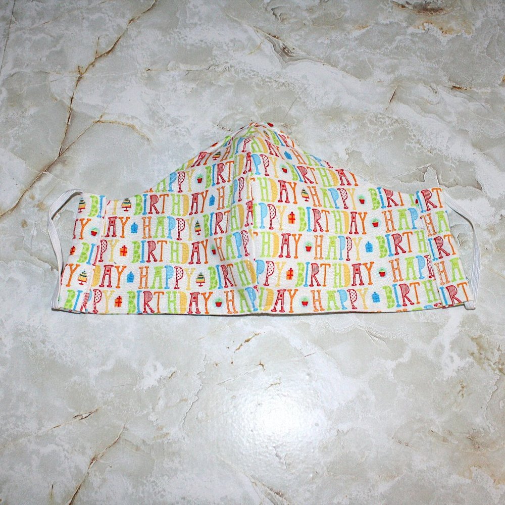 HAND CRAFTED Happy Birthday Face Mask Shield - Picture 4 of 9